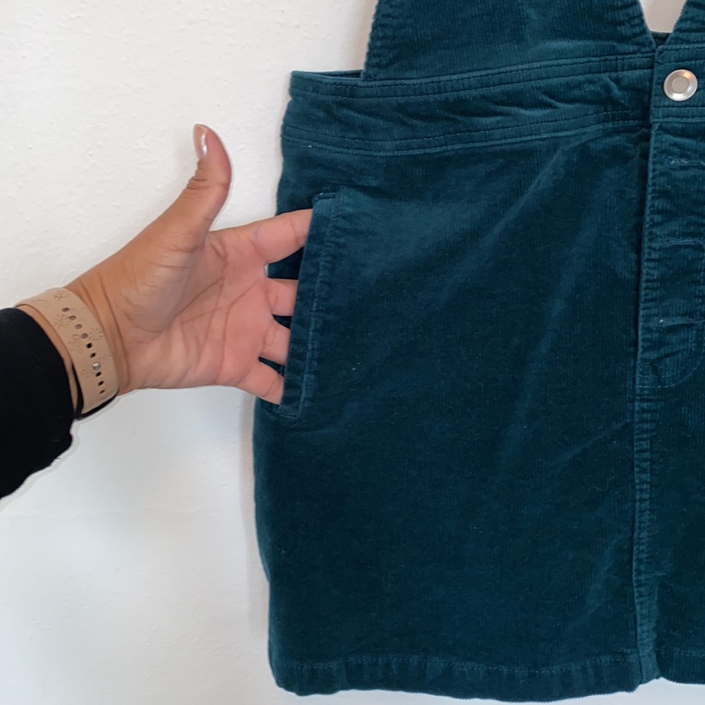 Wild Fable Blue / Green Corduroy Suspender / Overall Skirt - Picture 4 of 8